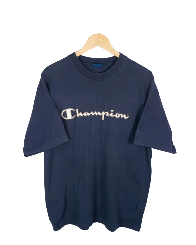 Camiseta bordado Champion vintage 00s azul marino XL