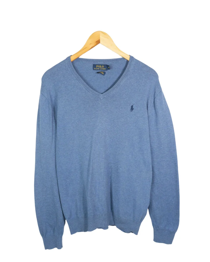 Jersey cuello pico Ralph Lauren azul M