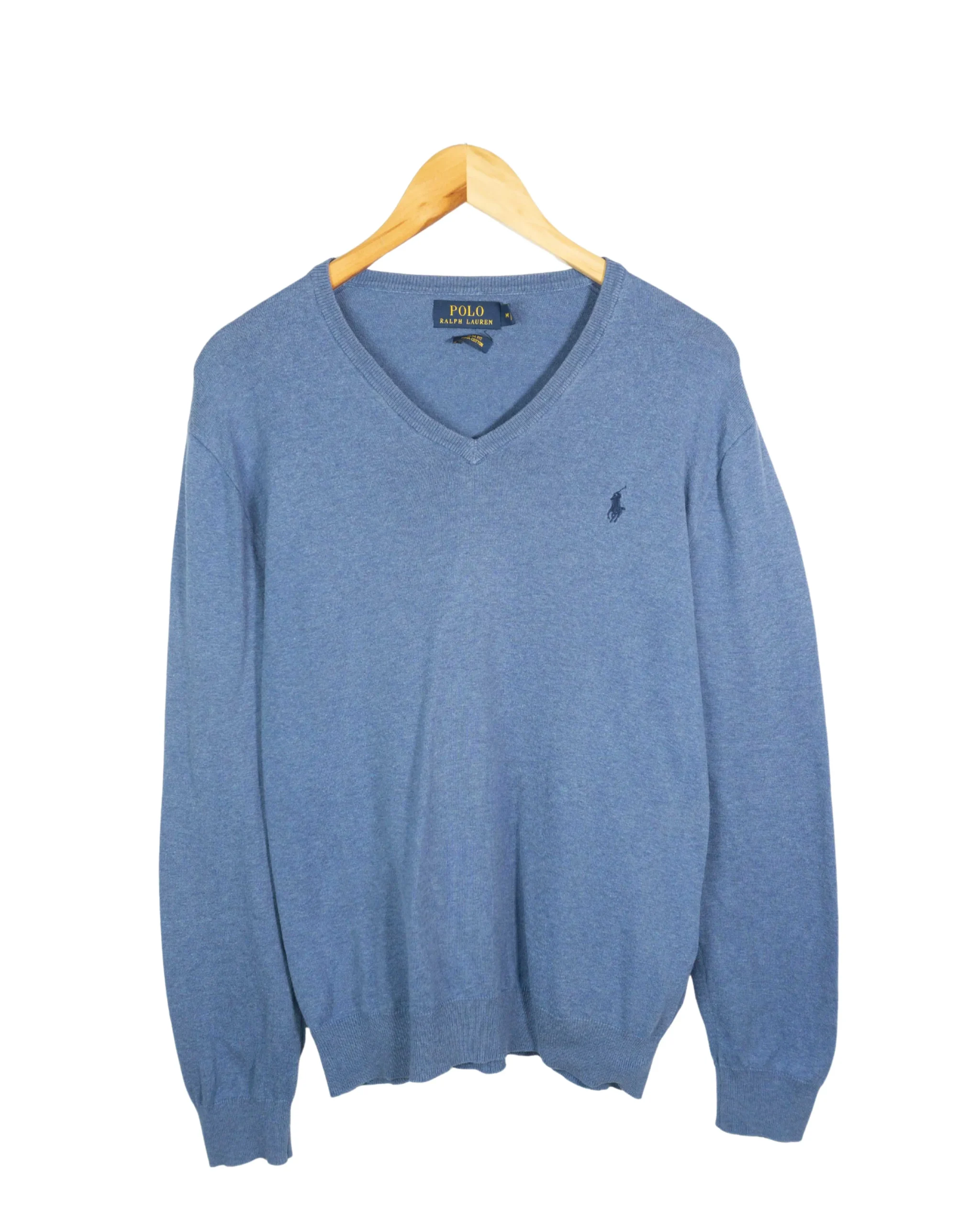 Jersey cuello pico Ralph Lauren azul M - Lacaie Vintage Jersey cuello pico Ralph Lauren azul M