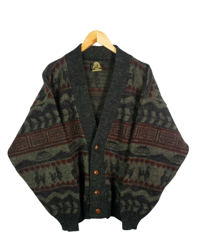 Cárdigan de lana étnico vintage 90s M