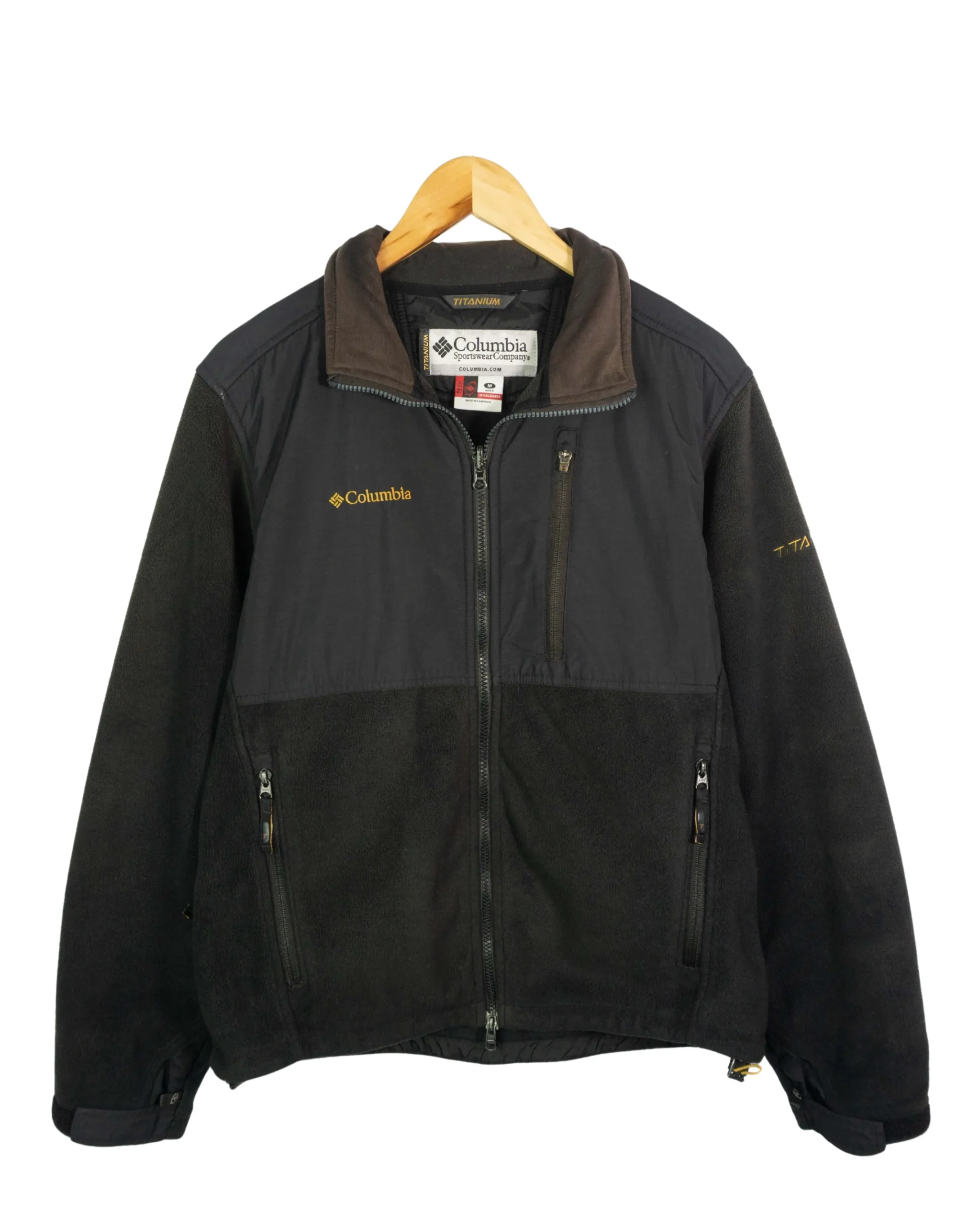 Forro polar Columbia negro M - Lacaie Vintage Forro polar Columbia negro M