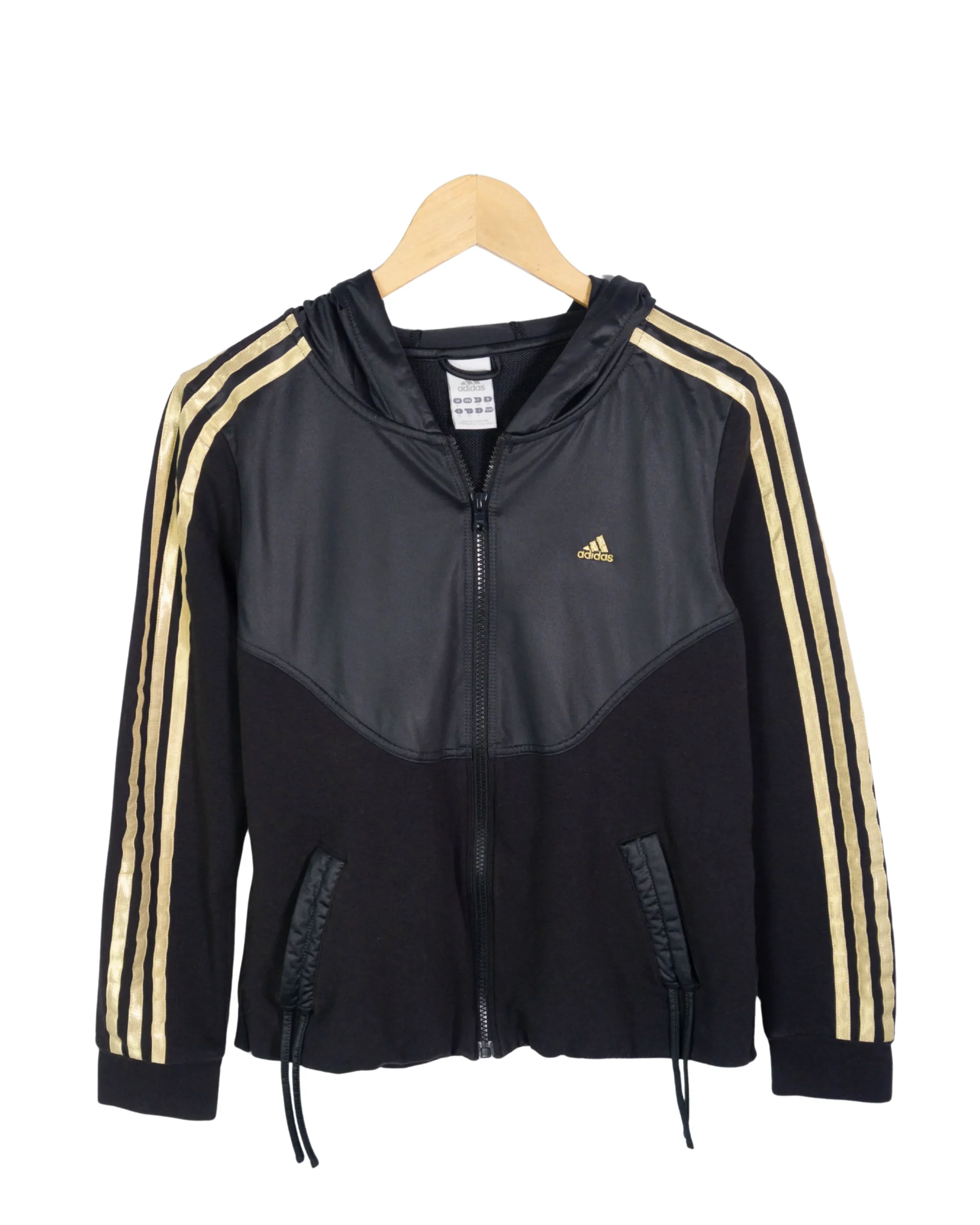 Sudadera con cremallera mujer Adidas negra M - Lacaie Vintage Sudadera con cremallera mujer Adidas negra M