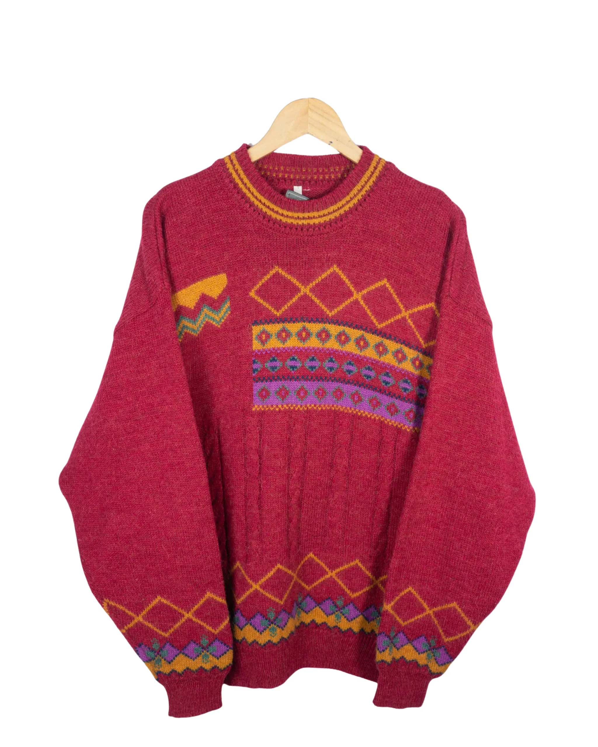 Jersey estampado Kappa vintage 90s burdeos XL - Lacaie Vintage Jersey estampado Kappa vintage 90s burdeos XL