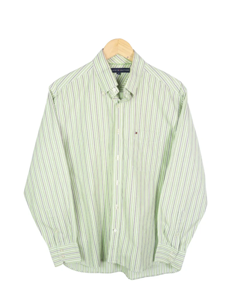 Camisa de rayas Tommy Hilfiger verde M