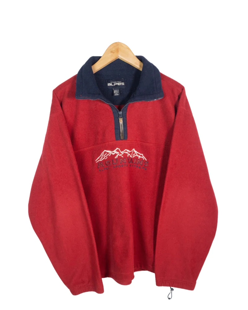 Forro polar vintage 90s 1/4 zip rojo XL