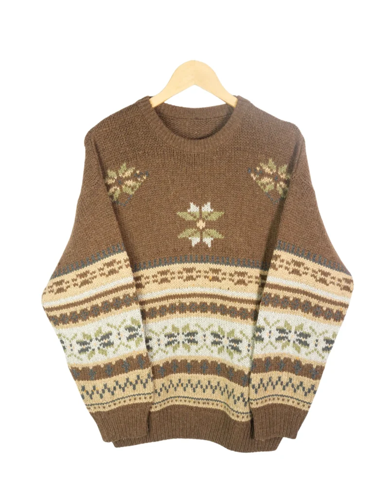 Jersey estampado vintage 90s marrón L