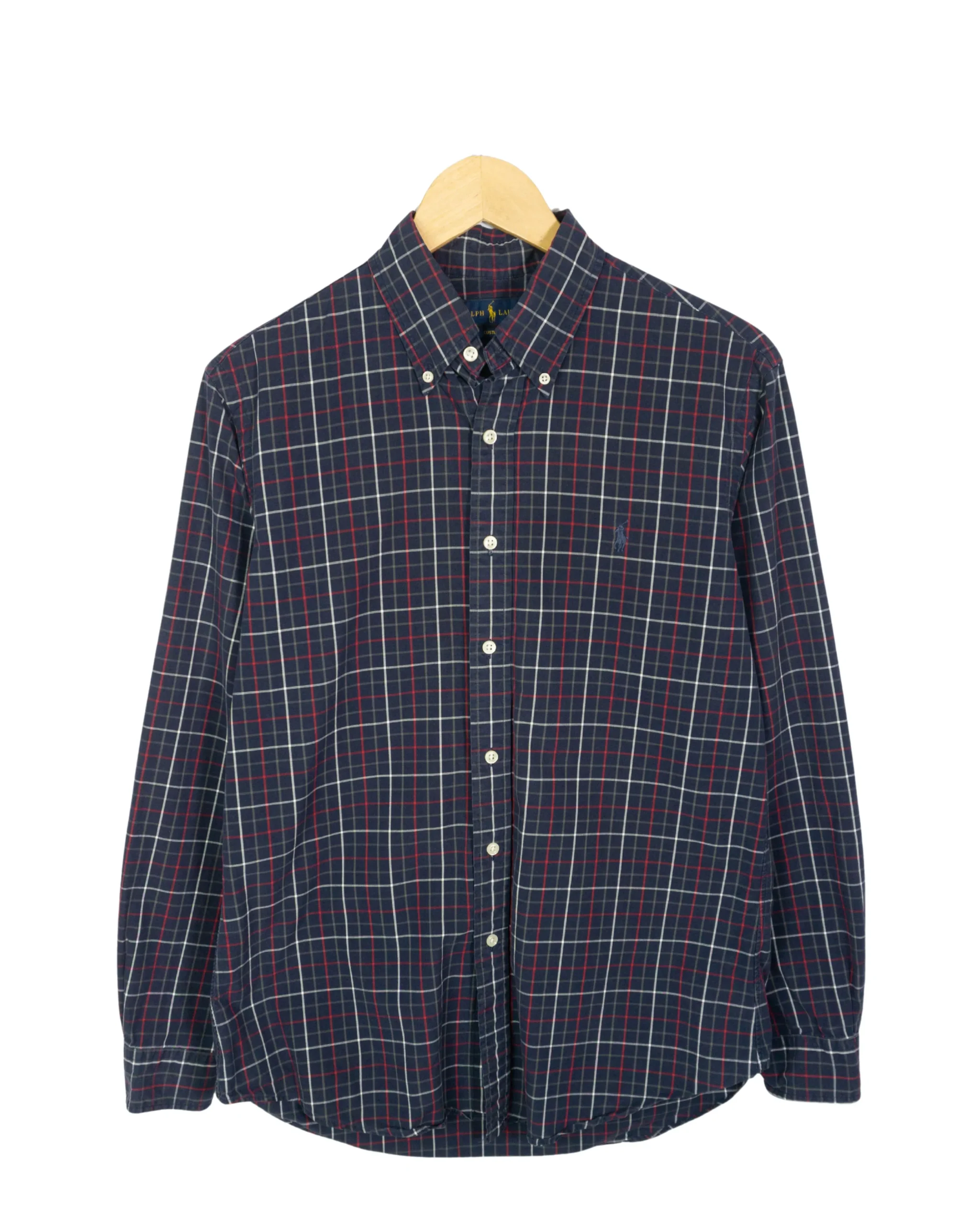 Camisa negra de cuadros Ralph Lauren M - Lacaie Vintage Camisa negra de cuadros Ralph Lauren M