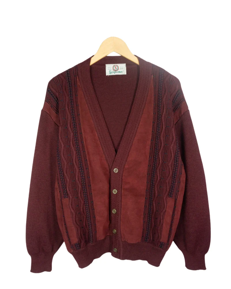 Cárdigan vintage 90s burdeos M
