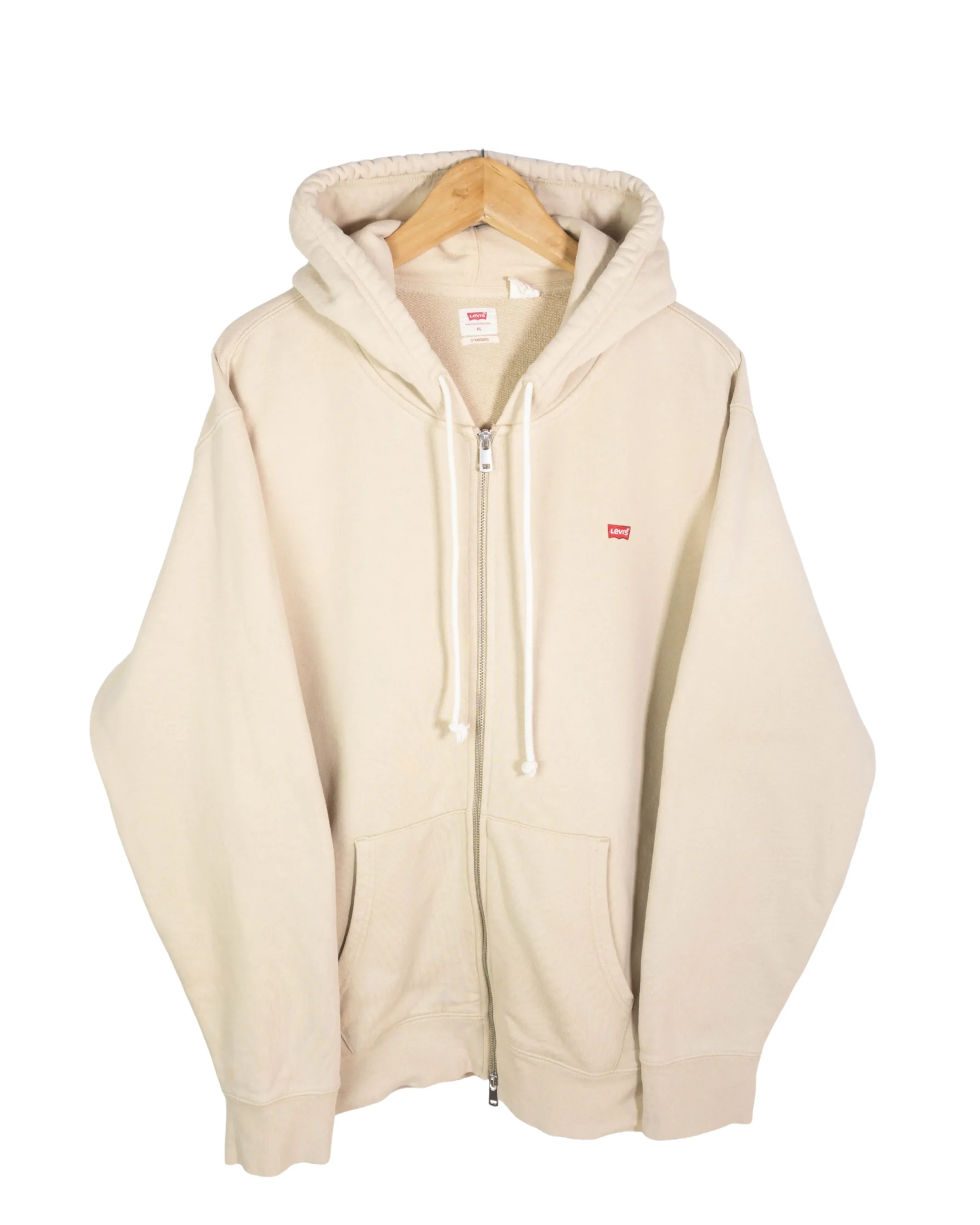 Sudadera con cremallera Levis beige XL - Lacaie Vintage Sudadera con cremallera Levis beige XL
