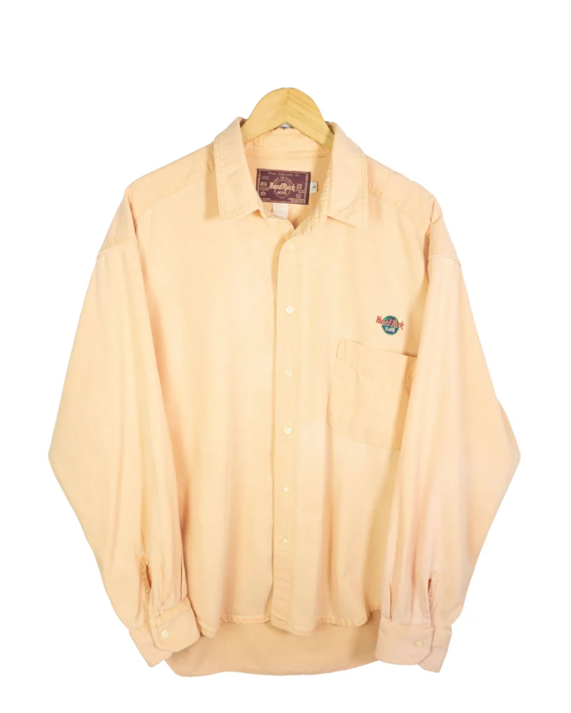 Camisa Hard Rock vintage 90s naranja pastel L oversize