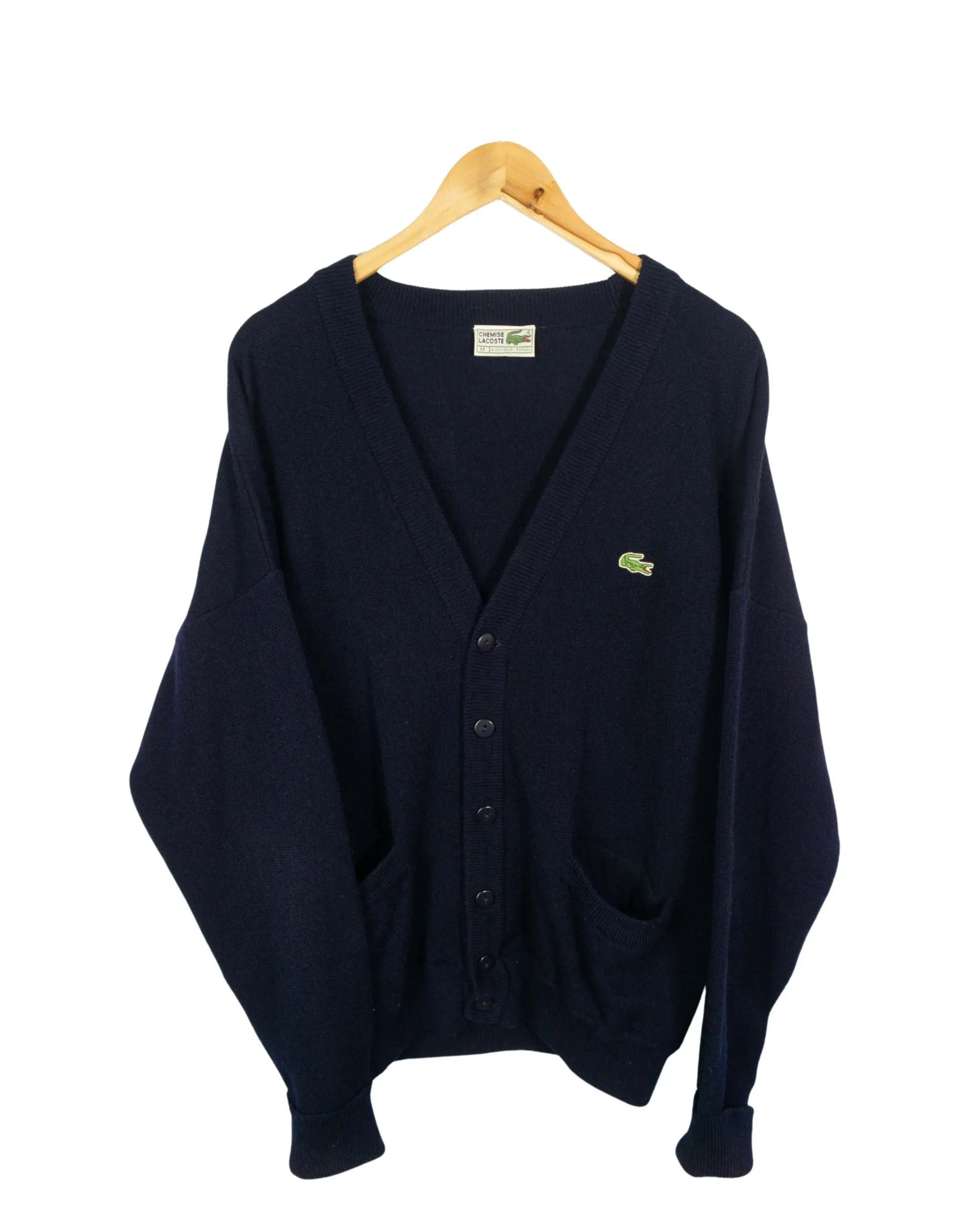 Cárdigan Lacoste vintage 90s azul marino M - Lacaie Vintage Cárdigan Lacoste vintage 90s azul marino M