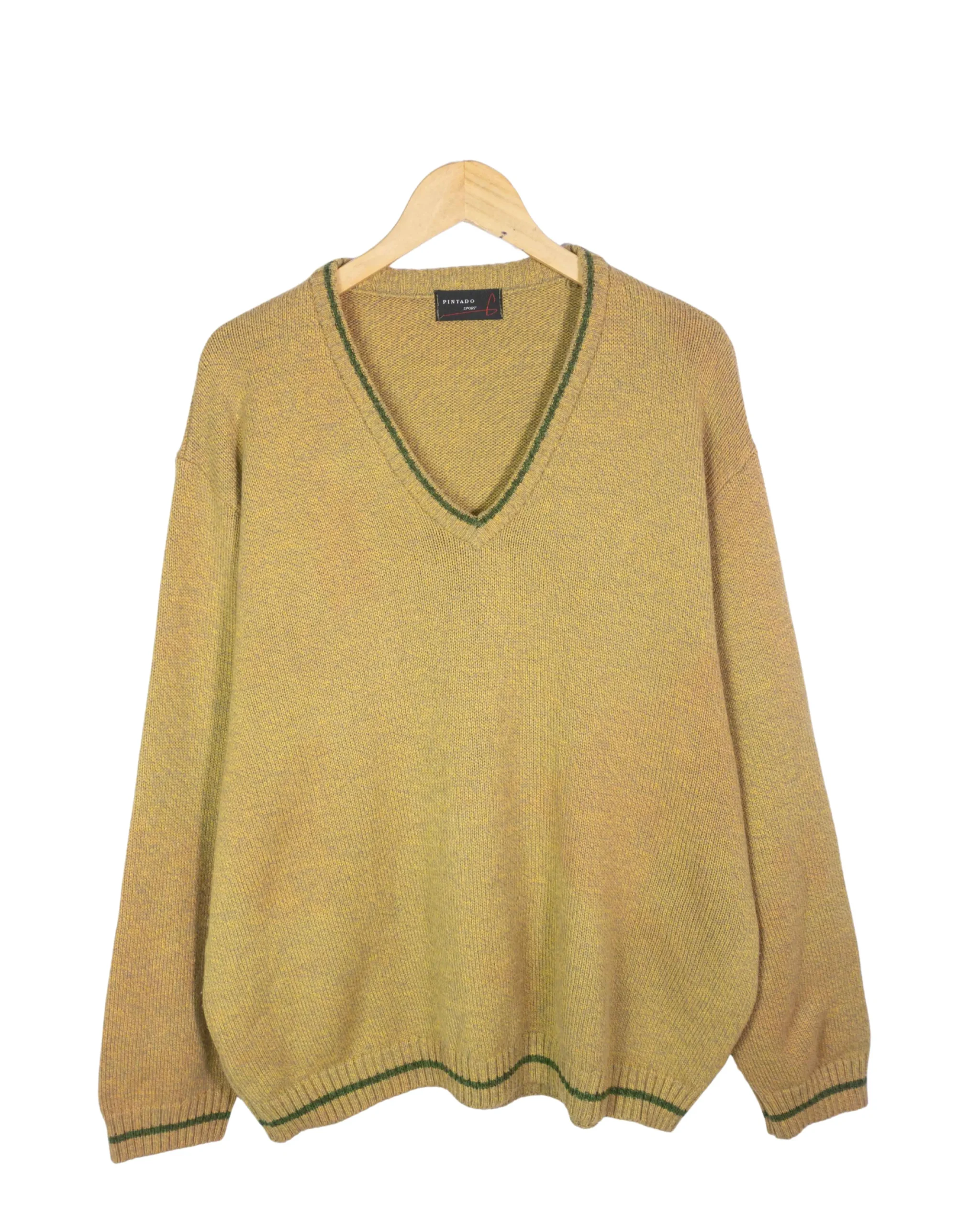 Jersey cuello de pico vintage 90s marrón XL - Lacaie Vintage Jersey cuello de pico vintage 90s marrón XL