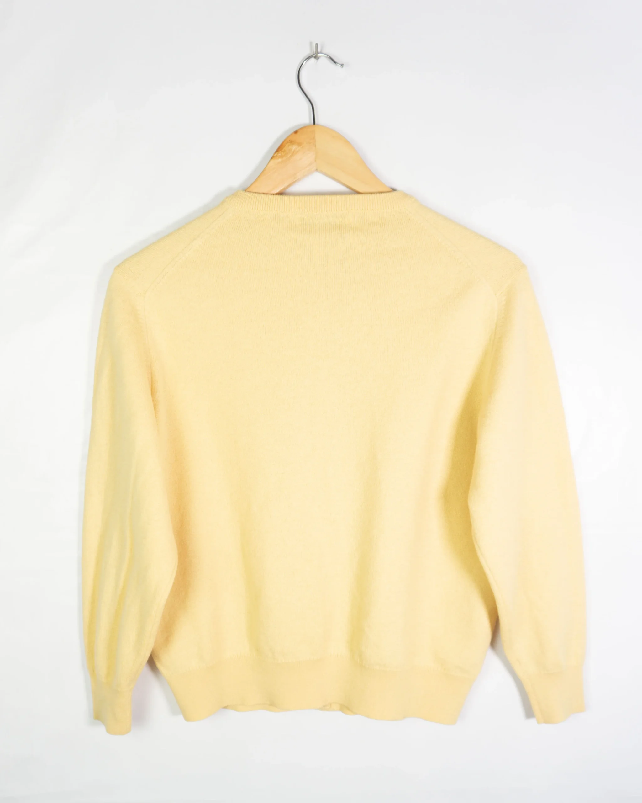 Cardigan Burberrys vintage 90s amarillo 42 - Lacaie Vintage Cardigan Burberrys vintage 90s amarillo 42 - Imagen 4