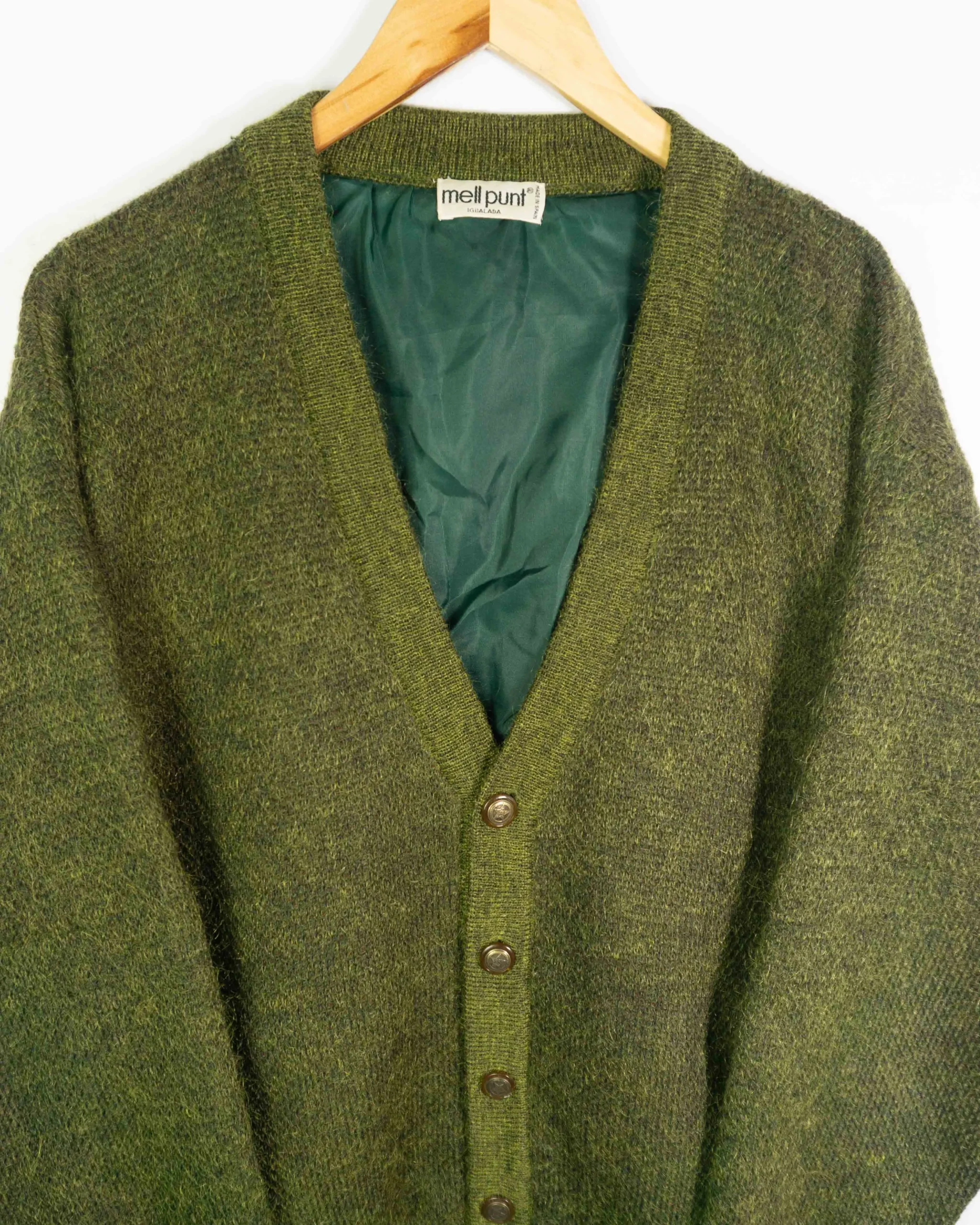 Cárdigan mohair vintage 90s verde L - Lacaie Vintage Cárdigan mohair vintage 90s verde L - Imagen 2