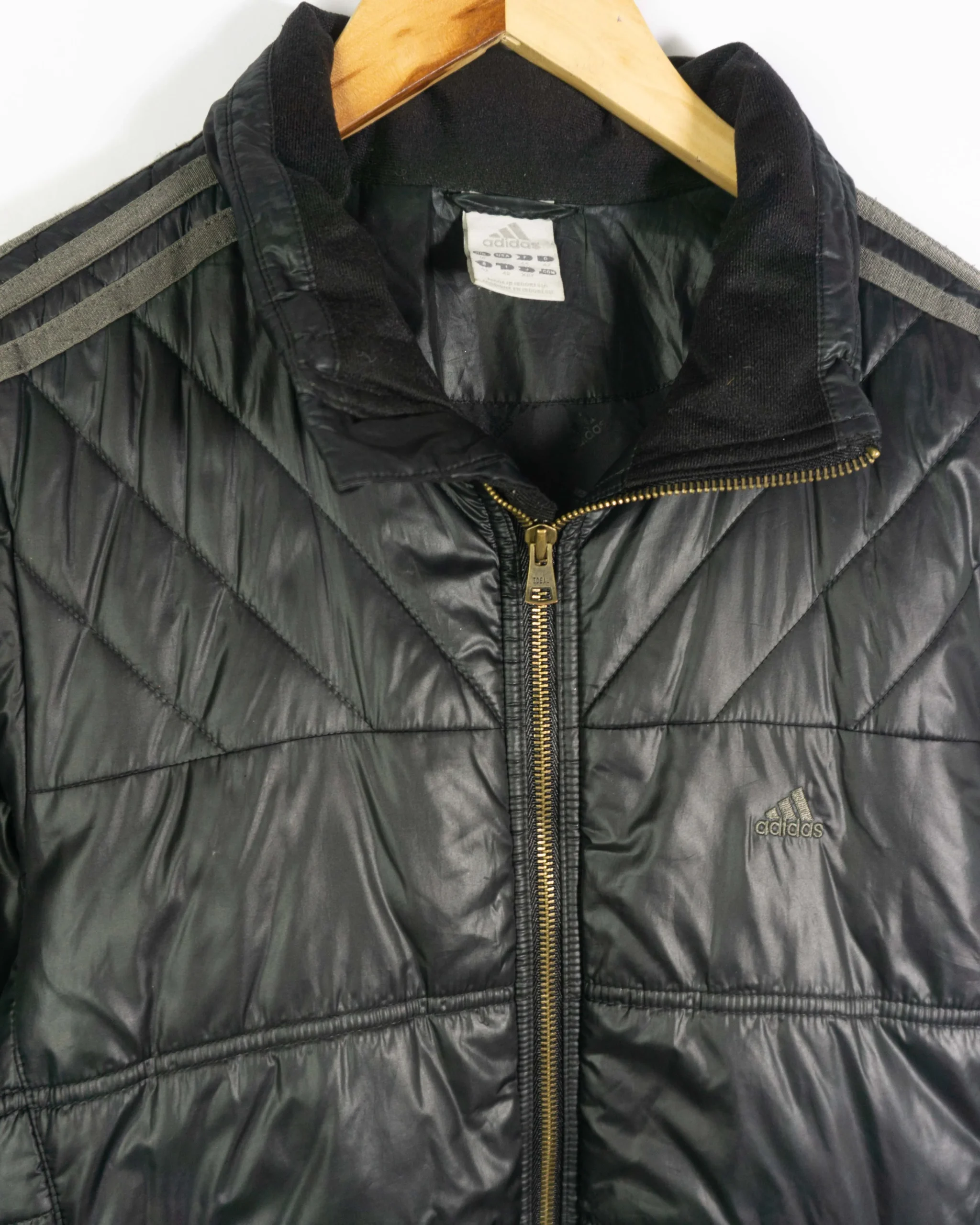 Abrigo acolchado mujer Adidas vintage 00s negro L - Lacaie Vintage Abrigo acolchado mujer Adidas vintage 00s negro L - Imagen 2