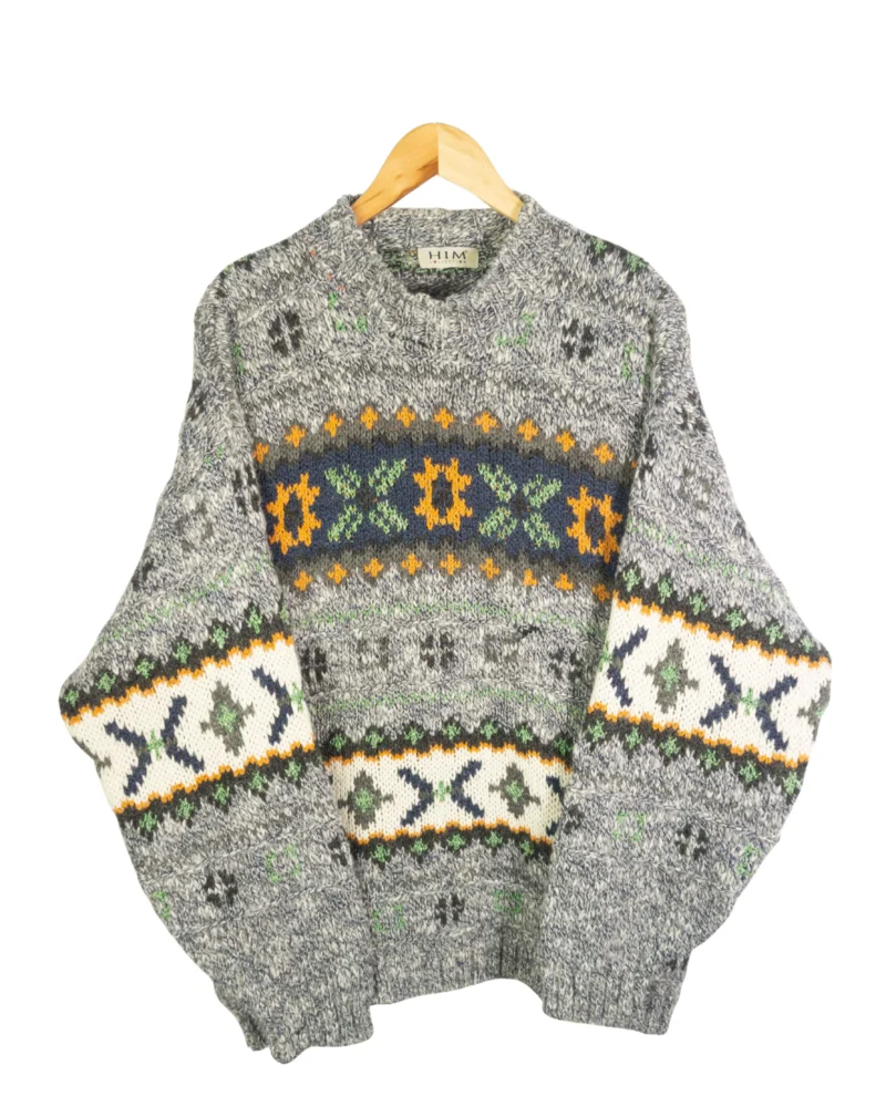 Jersey étnico de lana vintage 90s L