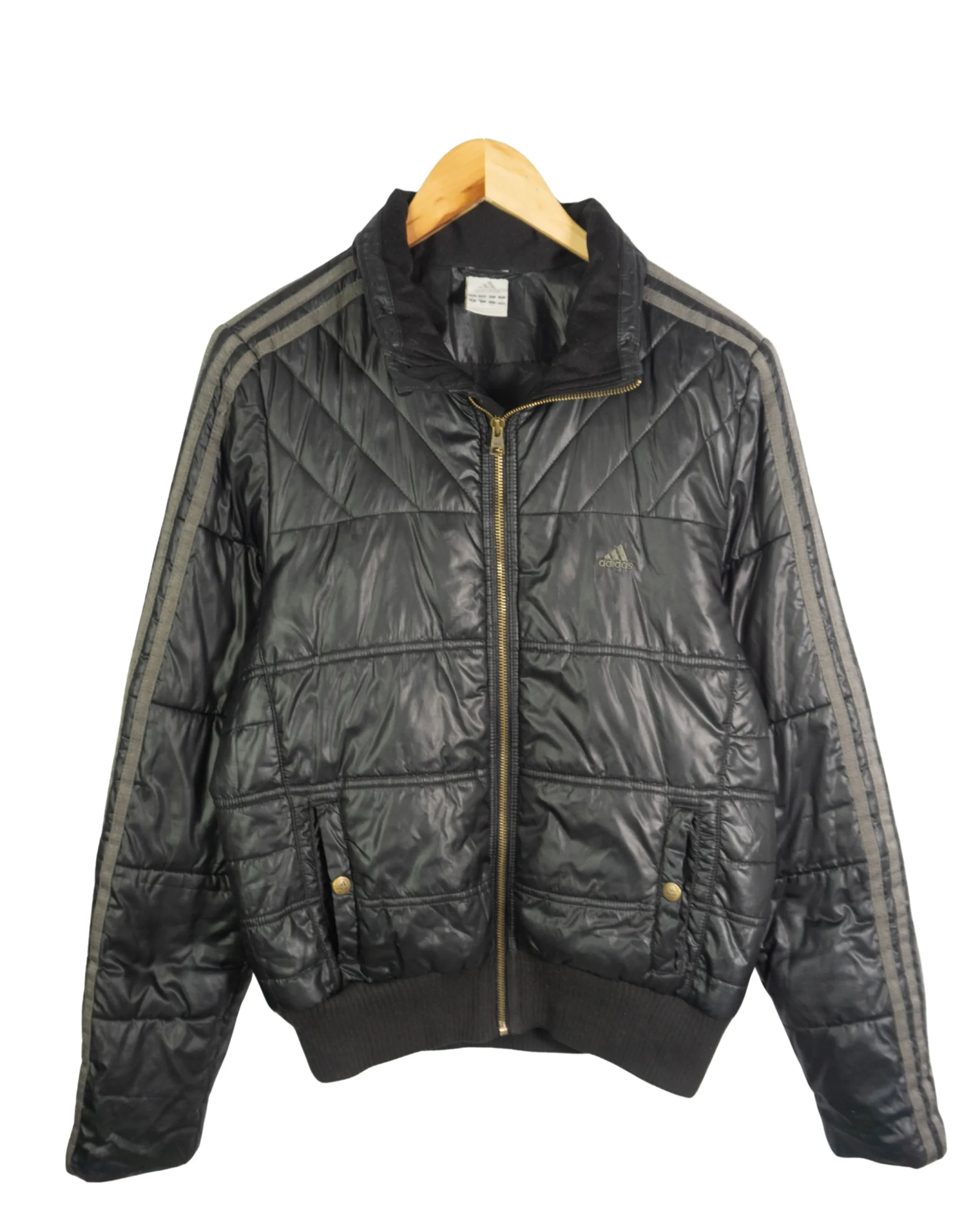 Abrigo acolchado mujer Adidas vintage 00s negro L - Lacaie Vintage Abrigo acolchado mujer Adidas vintage 00s negro L