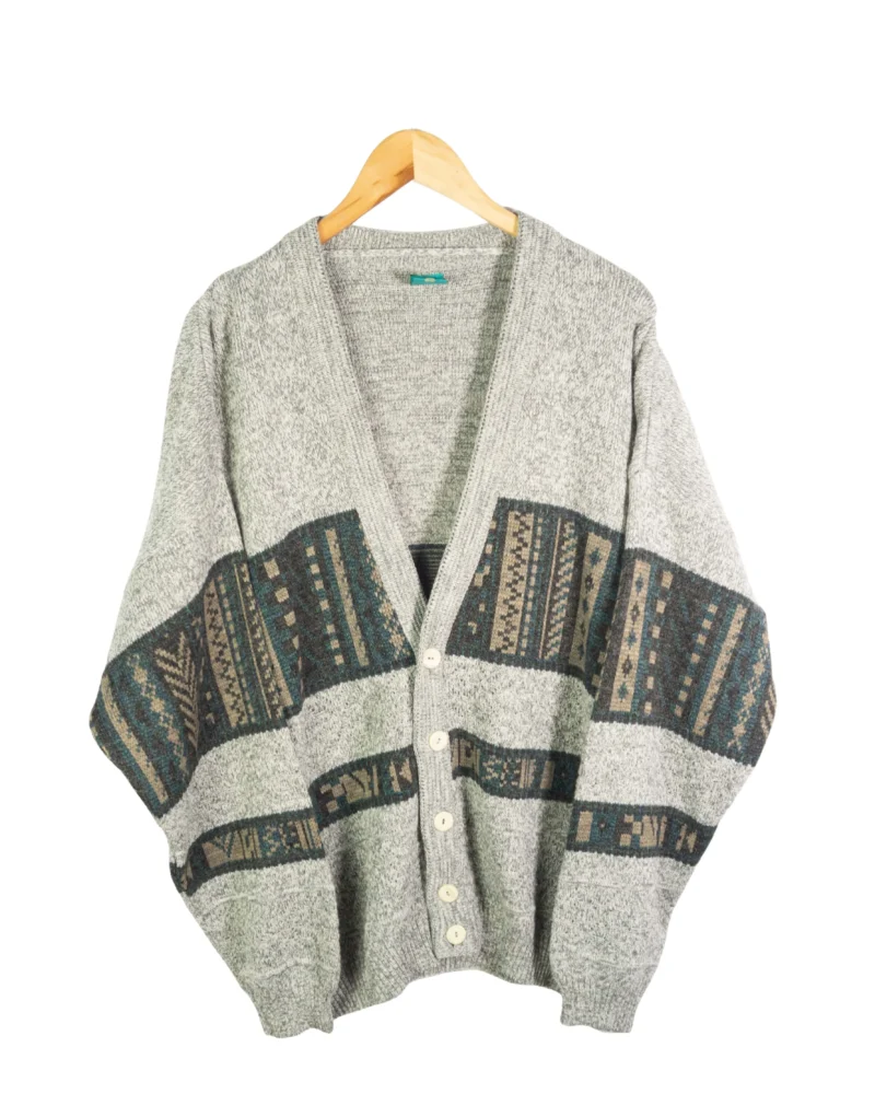 Cárdigan étnico vintage 90s L