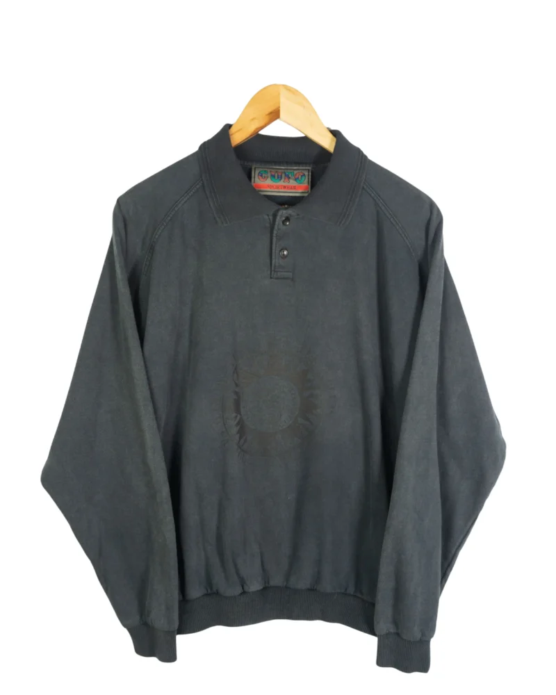 Jersey con botones vintage 90s gris M