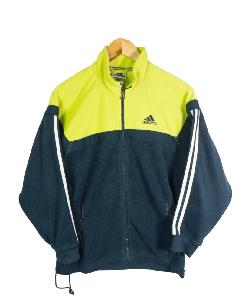 Forro polar Adidas vintage 00s azull marino amarillo S