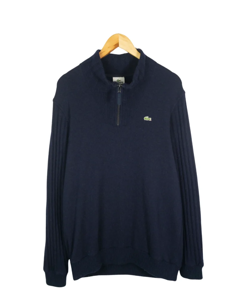 Jersey 1/4 zip Lacoste vintage 00s azul marino XL