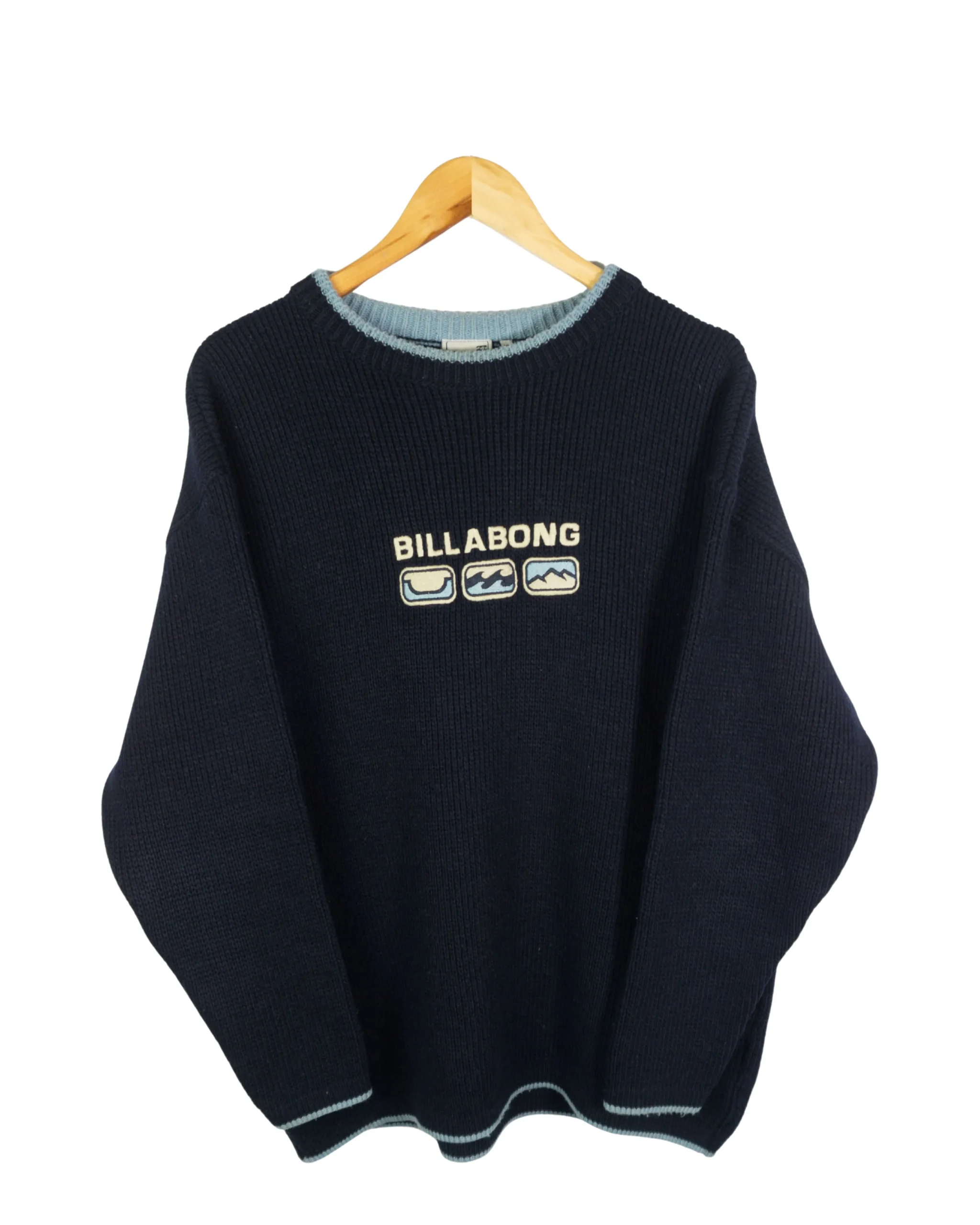 Jersey Billabong vintage 00s azul marino M - Lacaie Vintage Jersey Billabong vintage 00s azul marino M