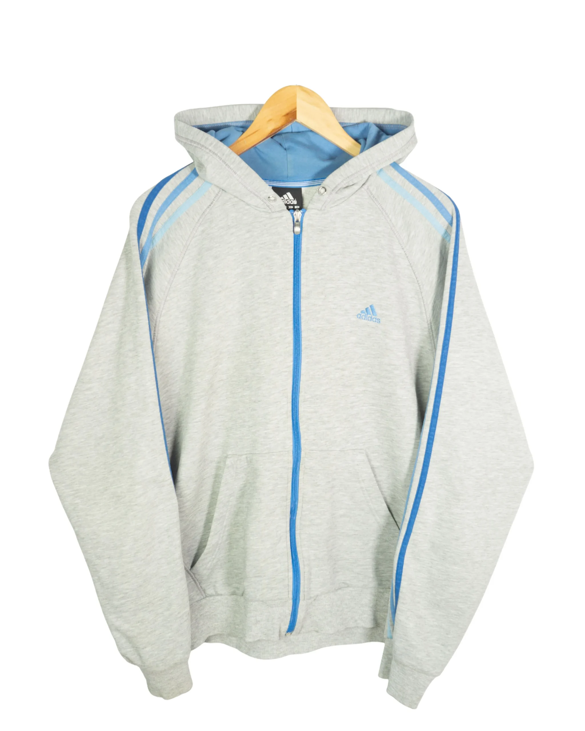 Sudadera con cremallera Adidas gris L - Lacaie Vintage Sudadera con cremallera Adidas gris L