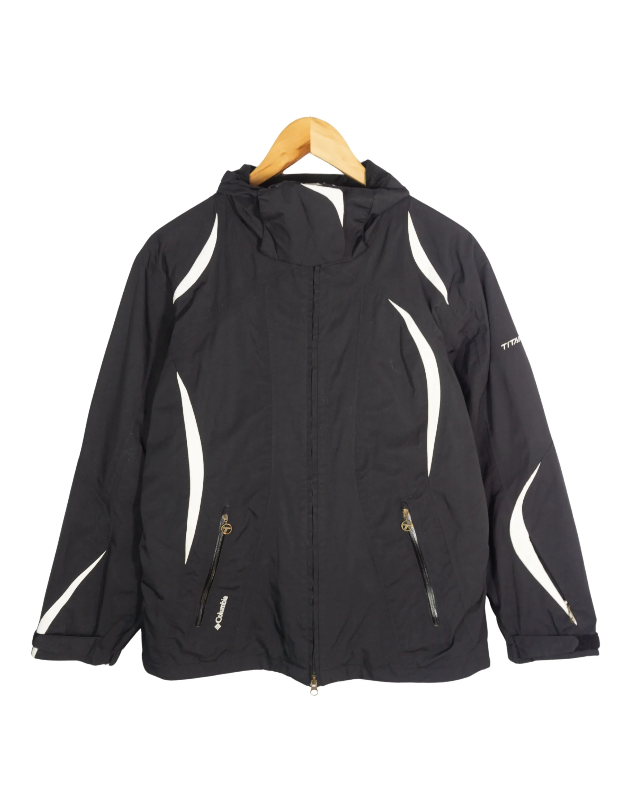 Abrigo mujer Columbia vintage 00s negro/blanco M - Lacaie Vintage Abrigo mujer Columbia vintage 00s negro/blanco M