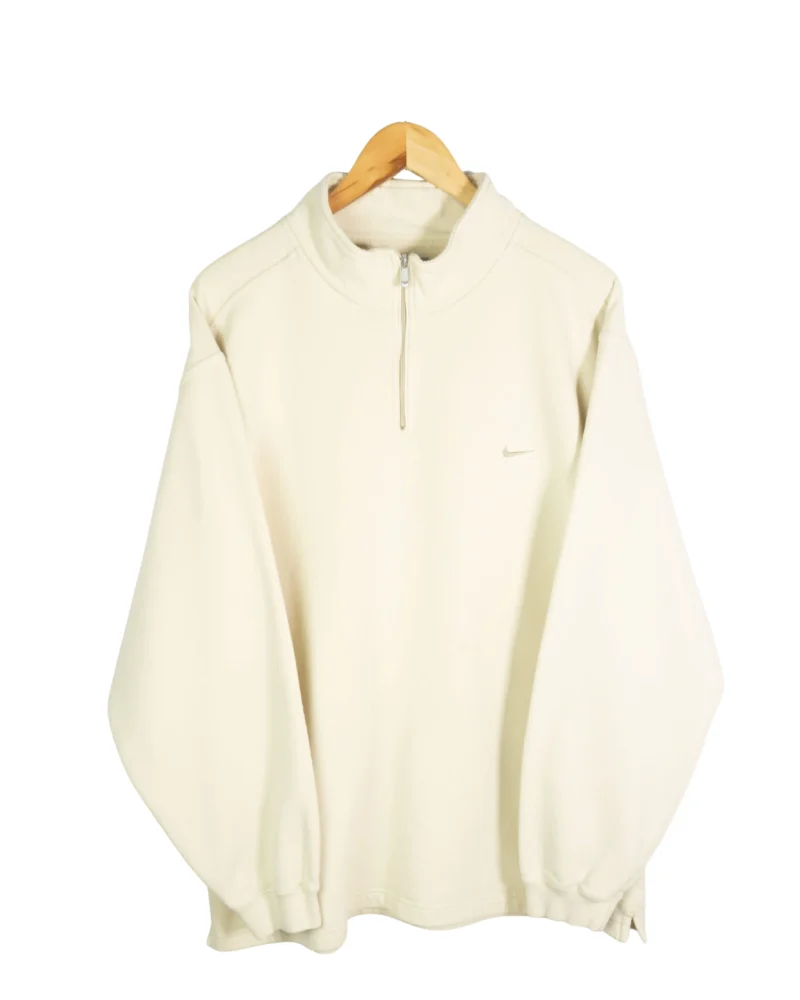 Sudadera 1/4 zip Nike vintage 00s beige L oversize