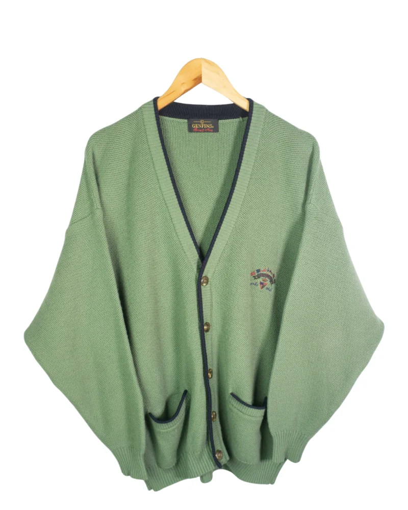 Cárdigan Genfins vintage 90s marrón L