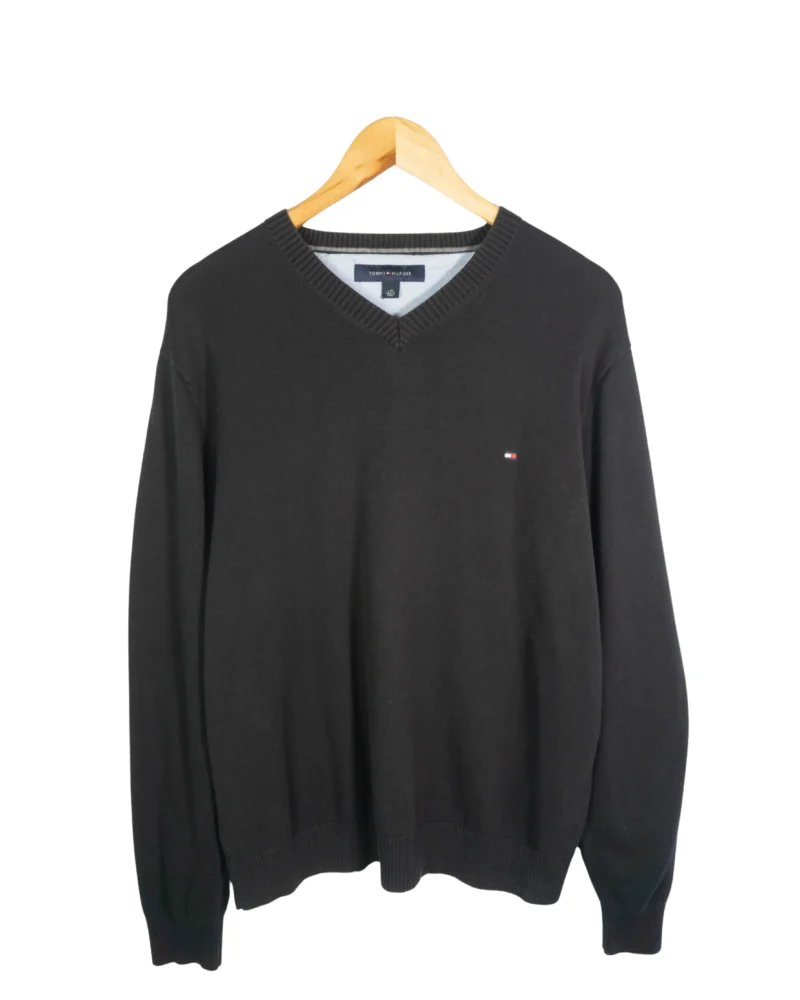 Jersey cuello de pico Tommy Hilfiger negro L