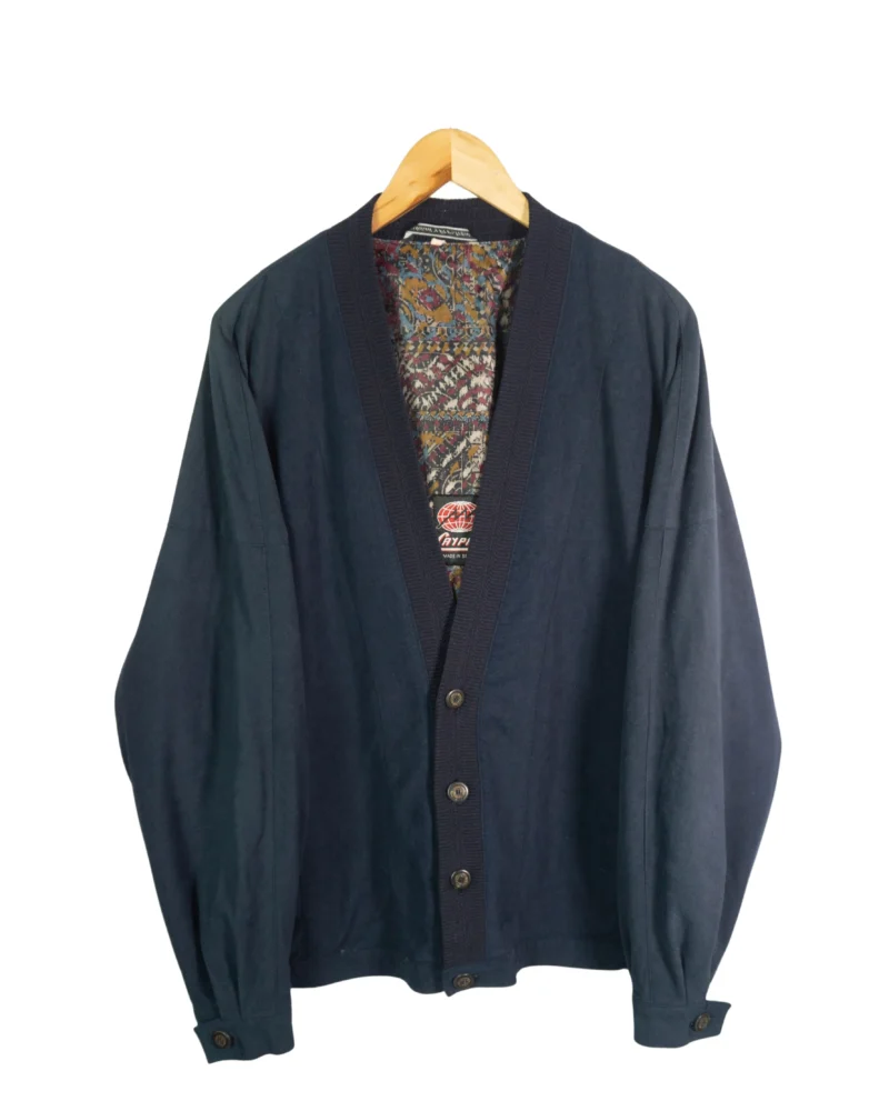 Cárdigan Caypre vintage 90s azul marino L
