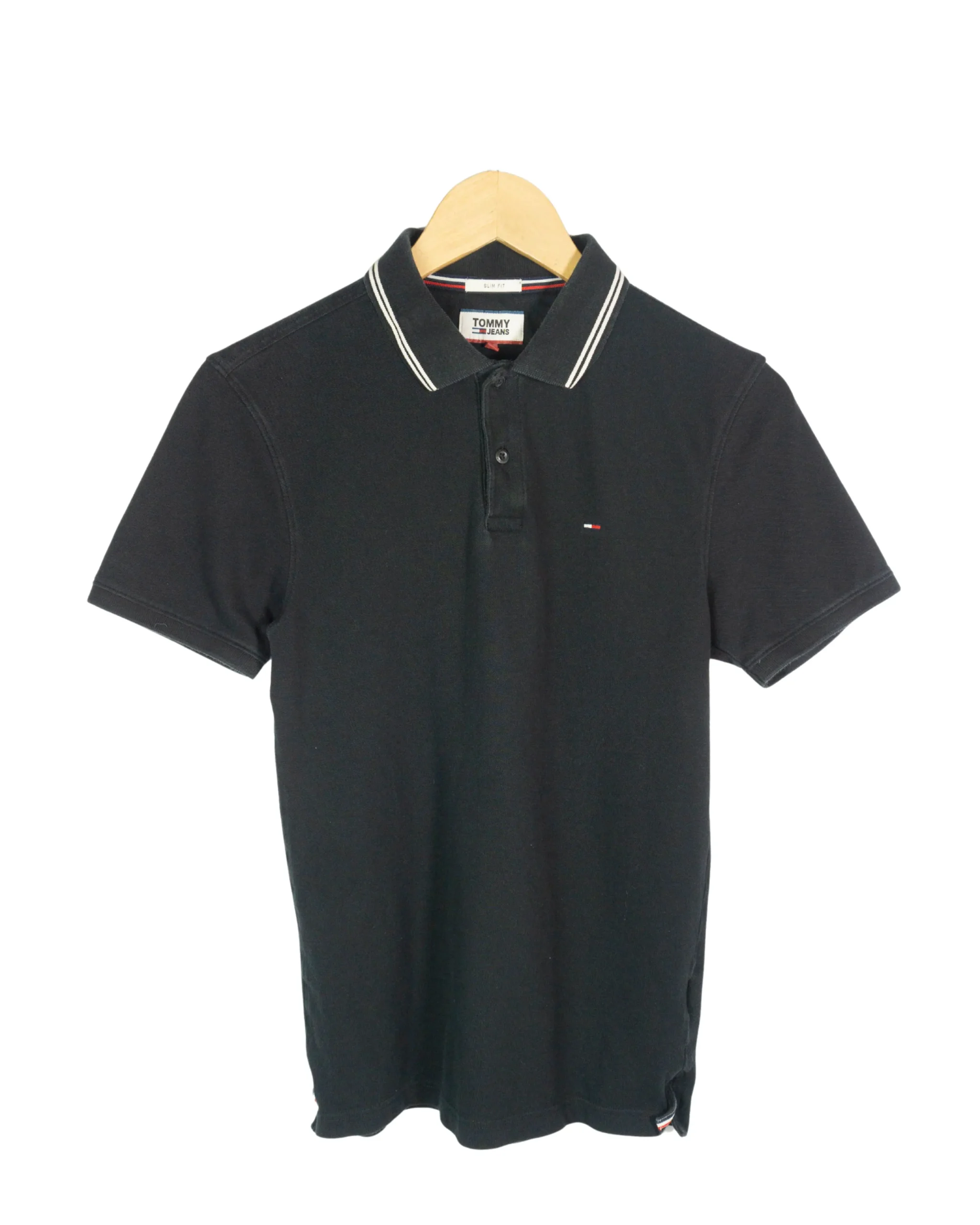 Polo Tommy Jeans negra S - Lacaie Vintage Polo Tommy Jeans negra S