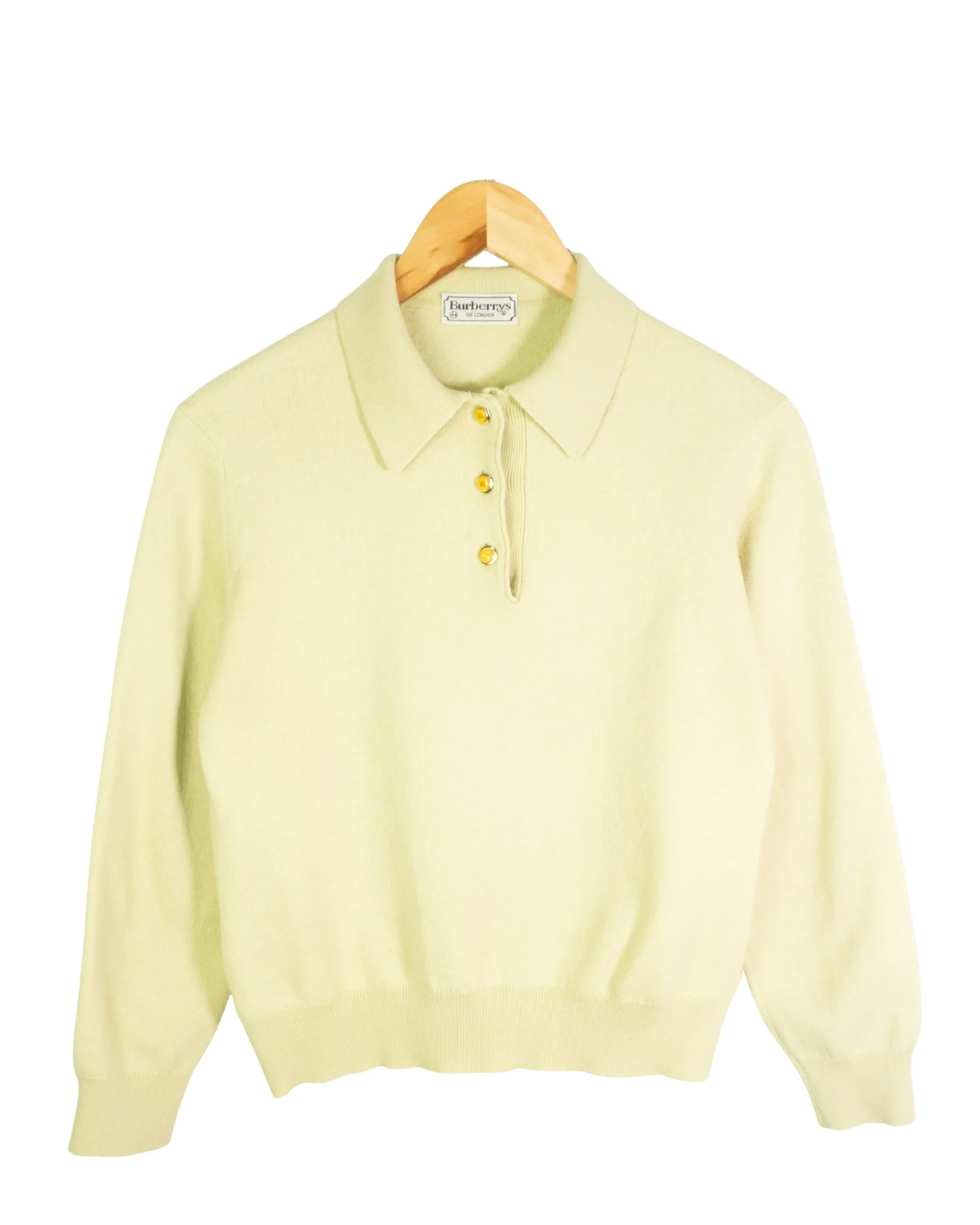 Jersey con botones Burberrys vintage 90s amarillo XS - Lacaie Vintage Jersey con botones Burberrys vintage 90s amarillo XS