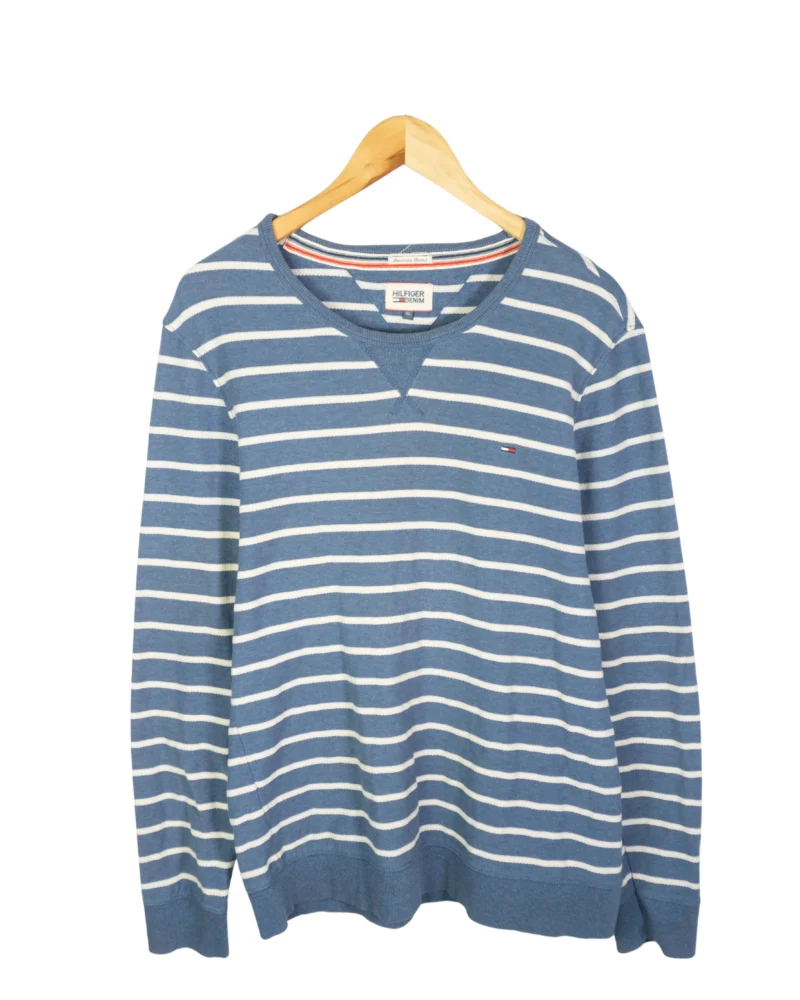 Jersey fino de rayas Tommy Hilfiger azul/blanco XL