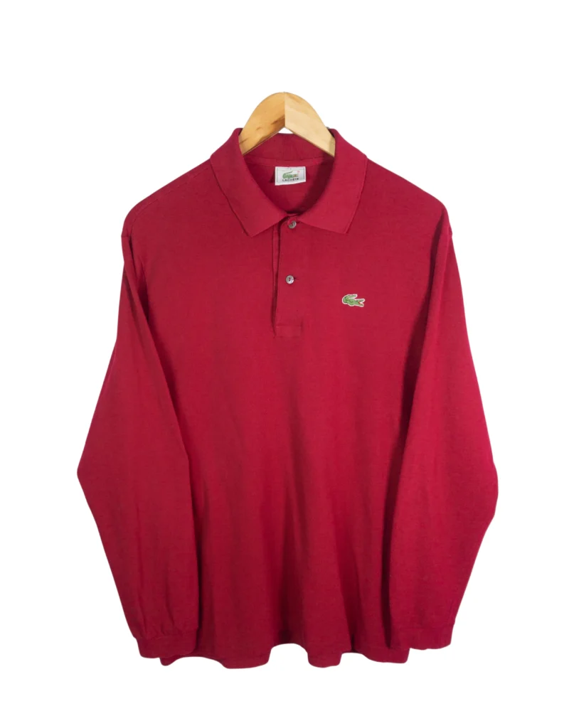 Polo manga larga Lacoste vintage 00s burdeos M