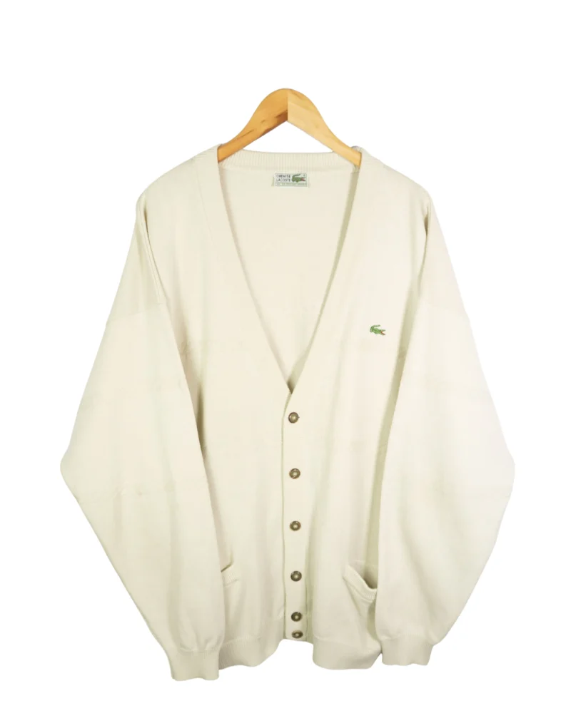 Cárdigan Lacoste vintage 90s beige XL