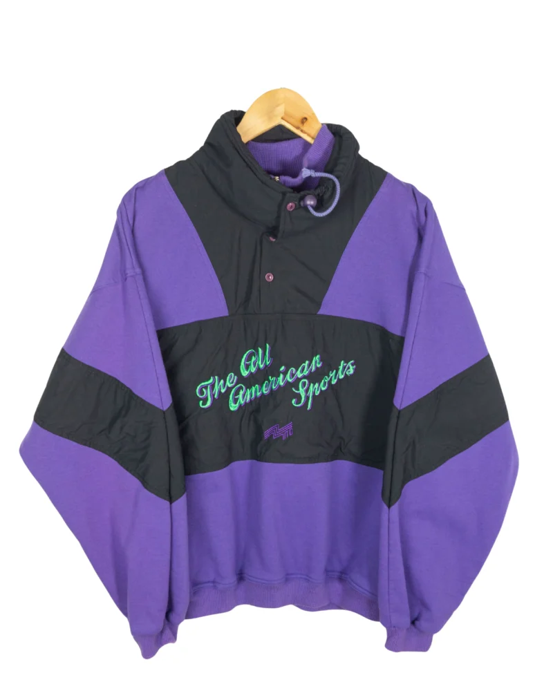 Sudadera bordado Mito vintage 90s azul/negro M