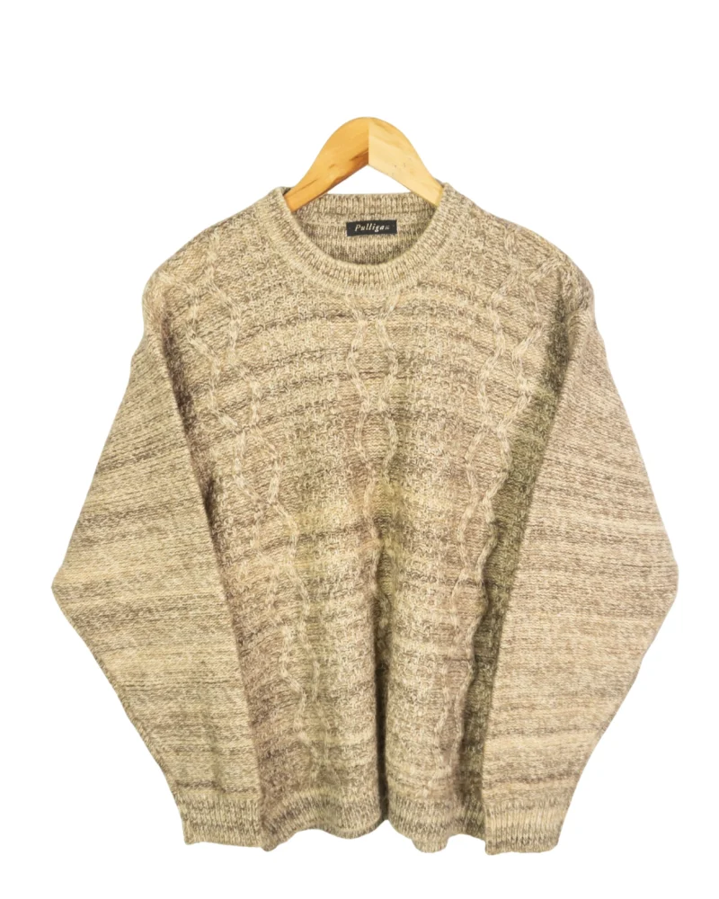 Jersey estampado vintage 90s beige XS