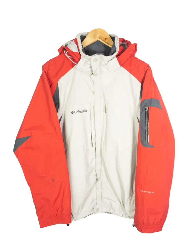 Chaqueta impermeable Columbia vintage rojo/marrón claro S
