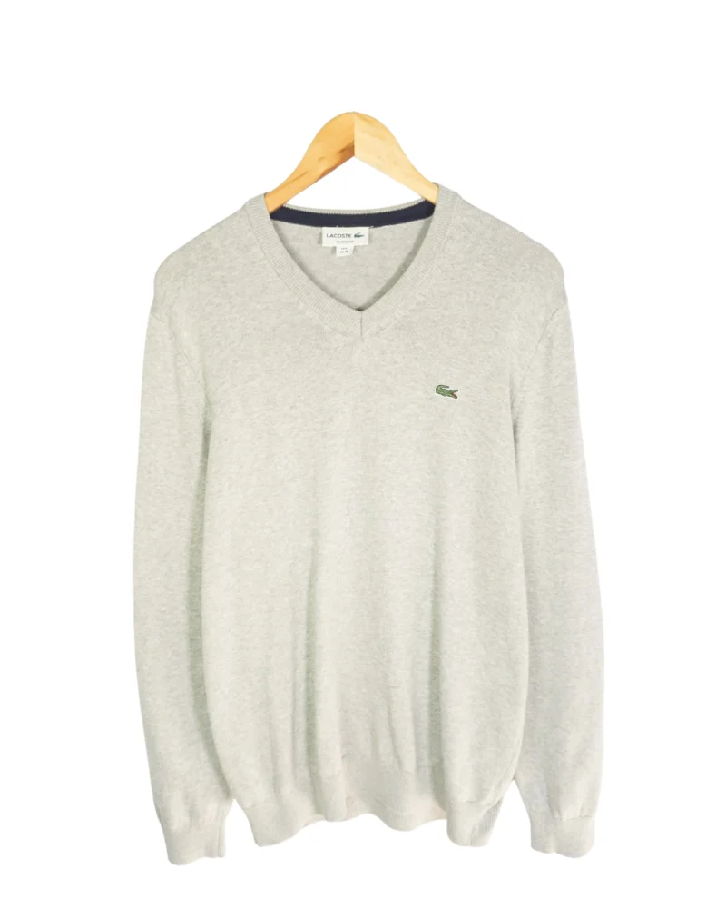 Jersey cuello pico Lacoste gris M