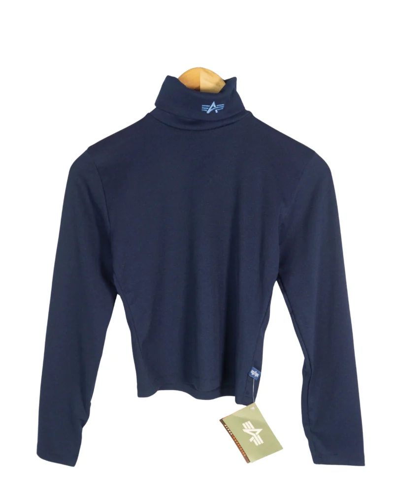 Camiseta cuello alto mujer Alpha Industries azul marino S