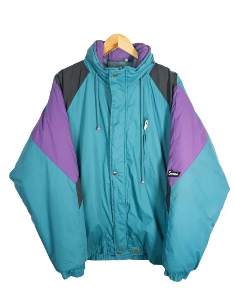 Abrigo Skira vintage 90s verde/morado L