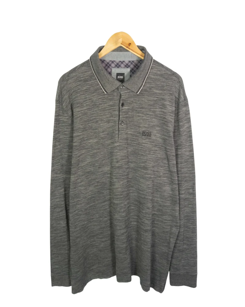 Polo manga larga Hugo Boss gris XXL