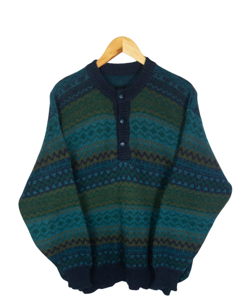 Jersey étnico con botones vintage 90s M