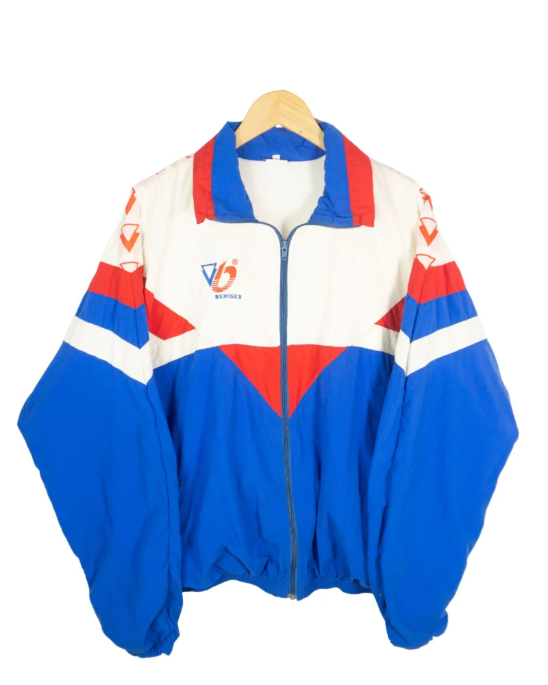 Chaqueta Bemiser vintage 90s azul/blanco/rojo L