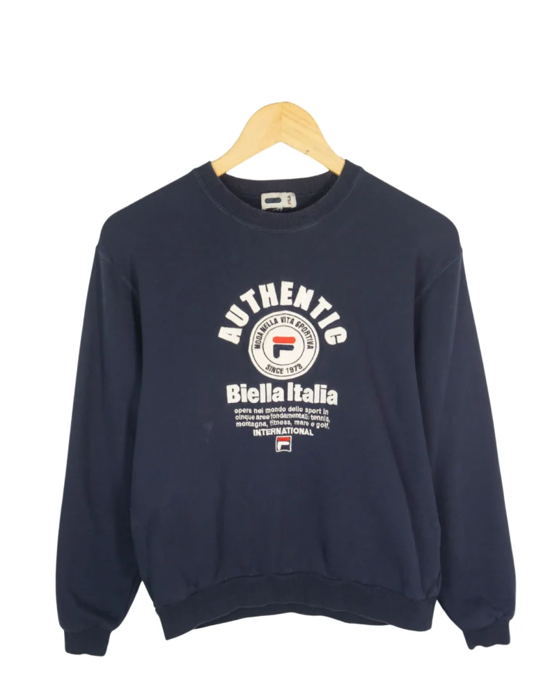 Sudadera bordado Fila vintage 00s azul marino XS