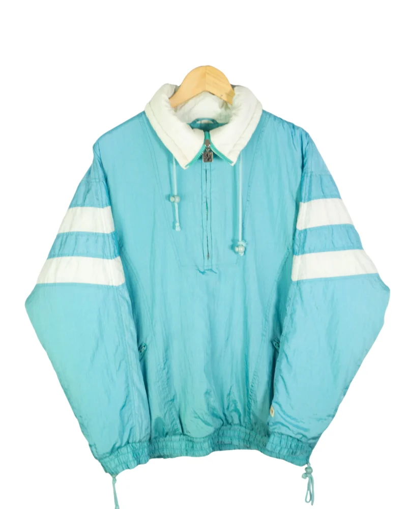 Abrigo vintage 90s 1/4 zip verde L