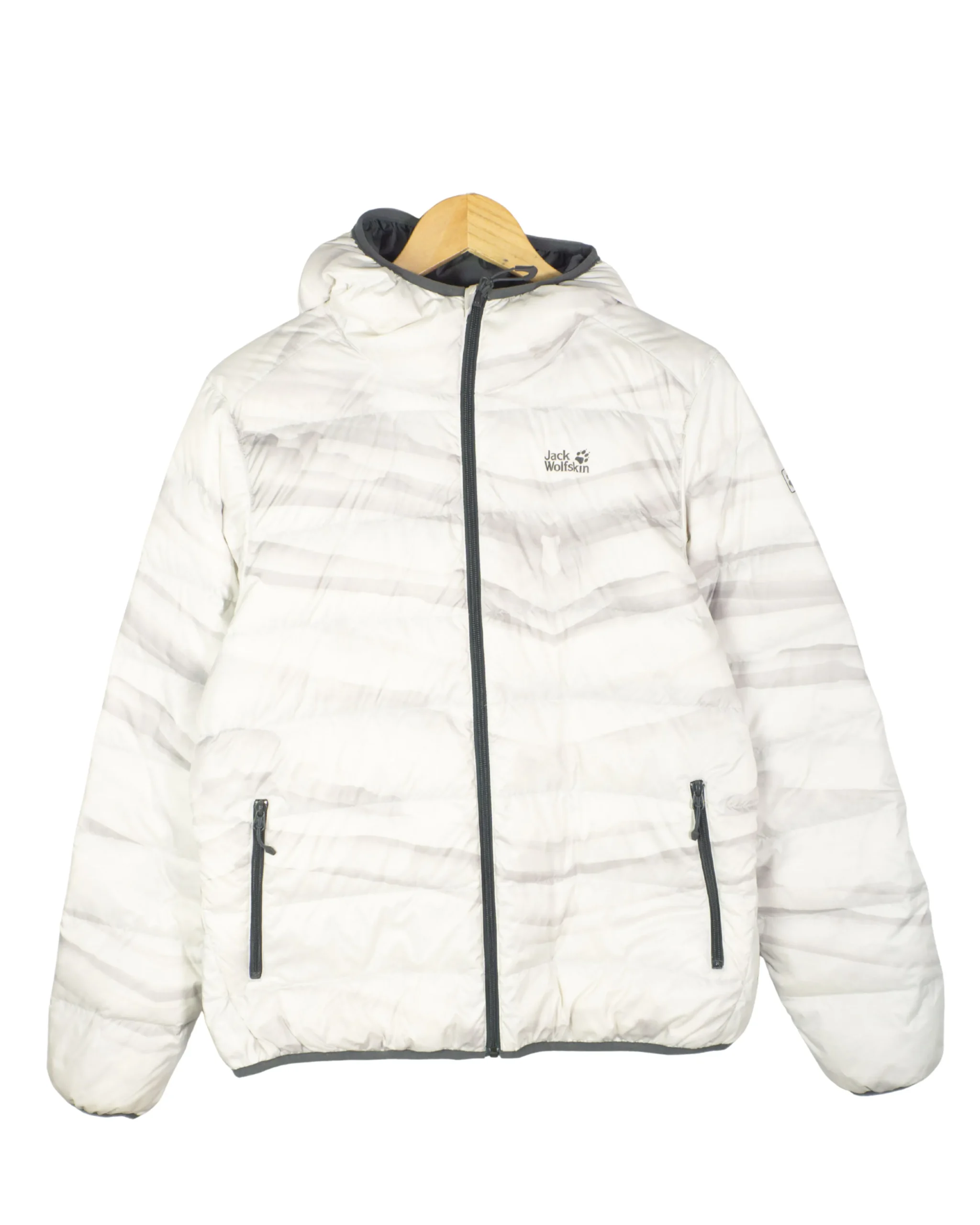 Abrigo acolchado mujer Jack Wolfskin blanco/gris XL - Lacaie Vintage Abrigo acolchado mujer Jack Wolfskin blanco/gris XL