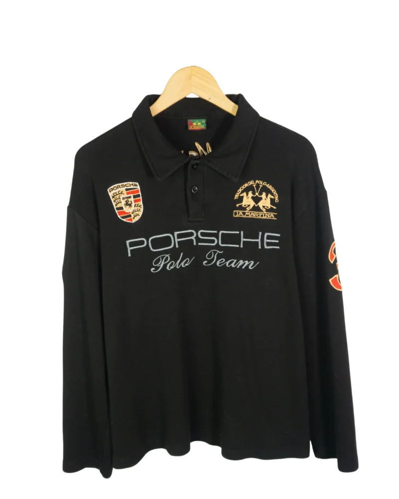 Polo manga larga La Martina negro M